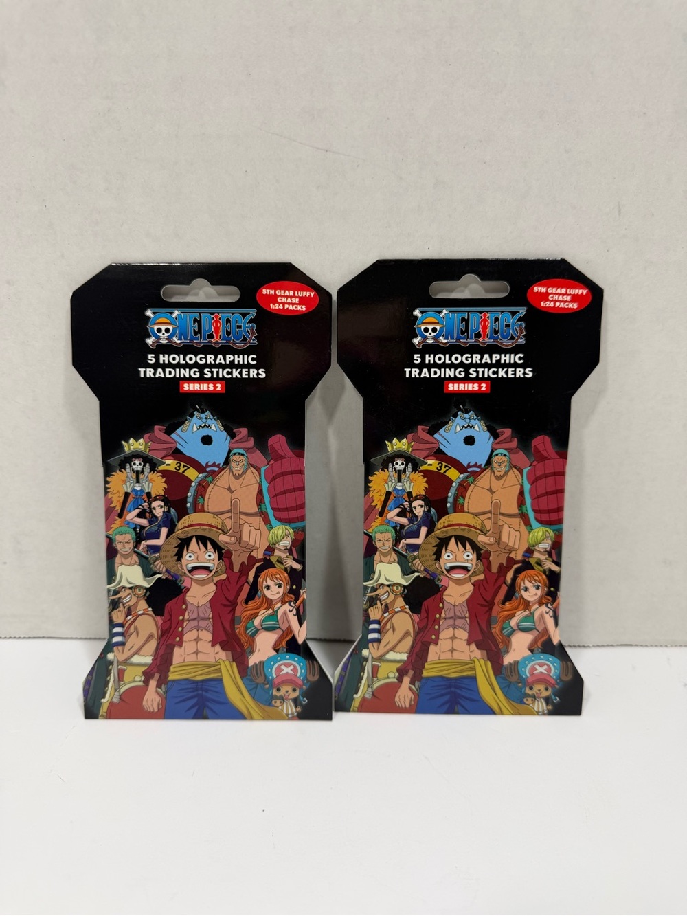 One piece Holographic Trading Stickers Pack x 2